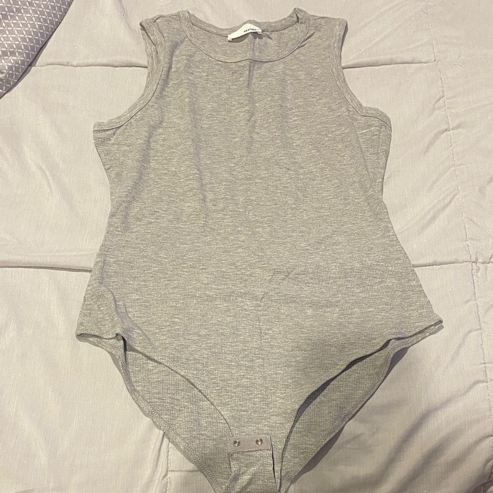 Chic Gray Sleeveless Bodysuit